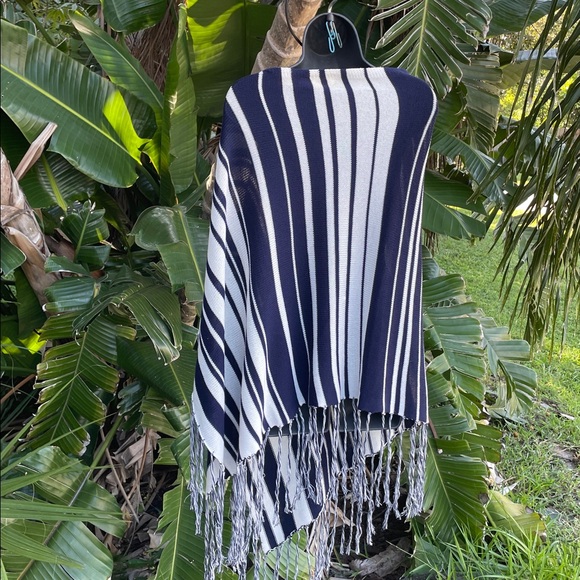 Trina Turk fringe striped nautical cape - Picture 3 of 5